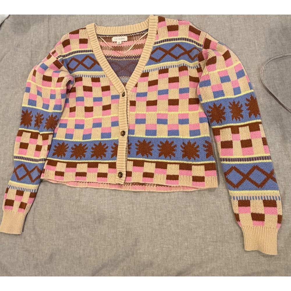 LA Hearts by PacSun cardigan, 90s, Aztec print, multicolor Size S